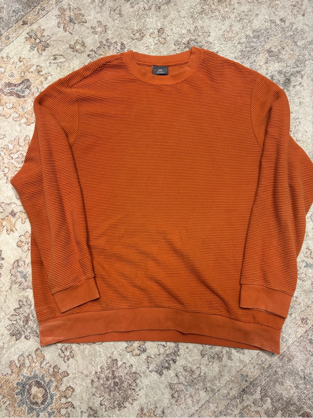H&M Men's Crewneck Sweater in Burnt Orange